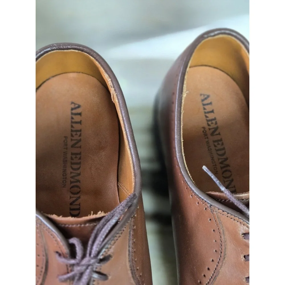 Allen Edmonds Port Washington Cap Toe 9.5‎ 3E Casual Preppy Travel Work Office